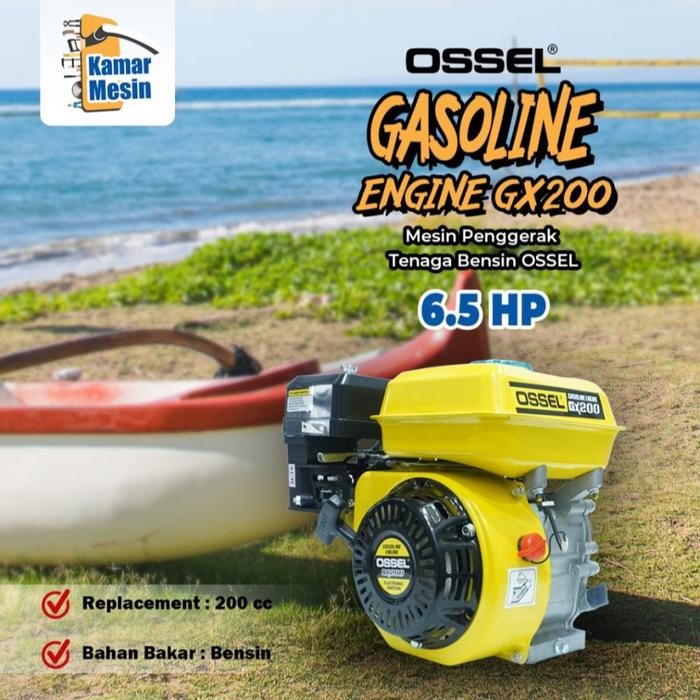 Ready stok Mesin Penggerak Bensin 6.5PK GX200 Ossel Gasoline Engine GX 200