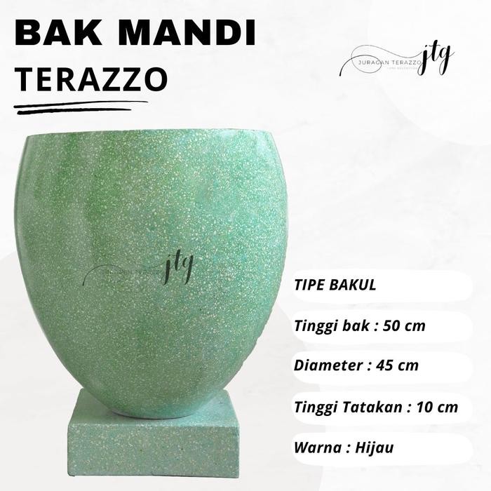 Bak Mandi Teraso Unik Nimalis Bak Mandi Marmer Tipe Bakul Hijau