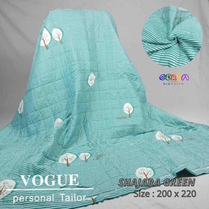 Selimut Katun Dewasa Traveling VOGUE 200x220 cm shajara green