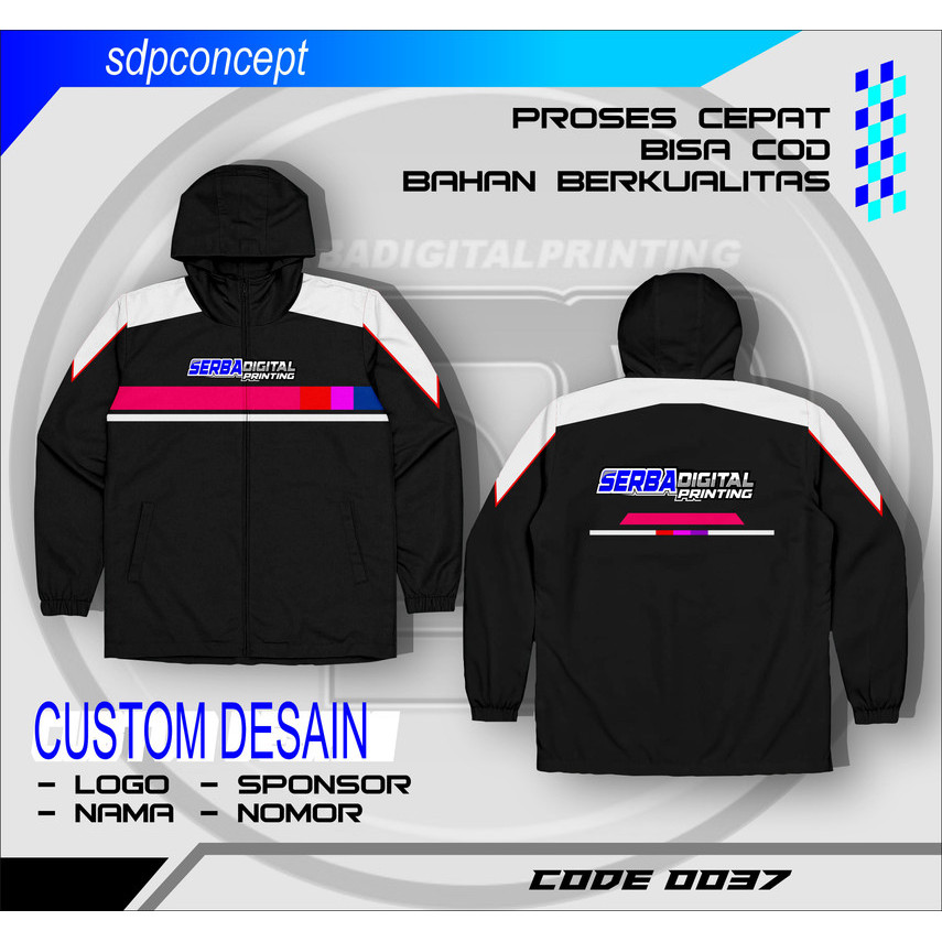 Jersey jaket  Custom Desain Sendiri - Jersey Racing, Sepak Bola, Mancing, Gowes, Komunitas - Bahan D