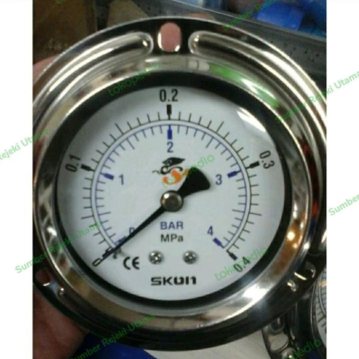 Pressure Gauge Payung Skon 4"Inch / 0.4Mpa / 4 Bar