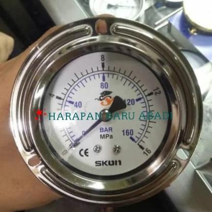 Pressure Gauge Payung Skon 4" 16 Mpa 160 Bar Ss Brass