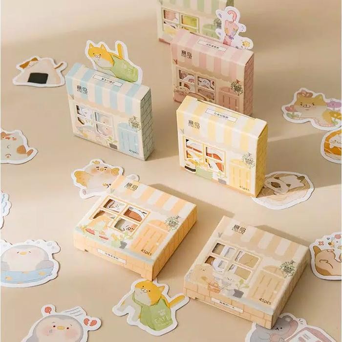 Stiker CUTE ANIMAL( Isi 40 - 45 Pcs)Deco sticker DIY Scrapbook *