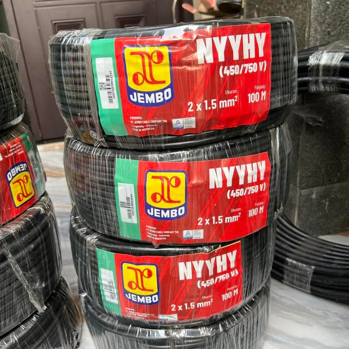 KABEL JEMBO NYYHY 2X1.5 HITAM 100M / NYYHY 2X1,5 JEMBO 2X1,5MM SALE