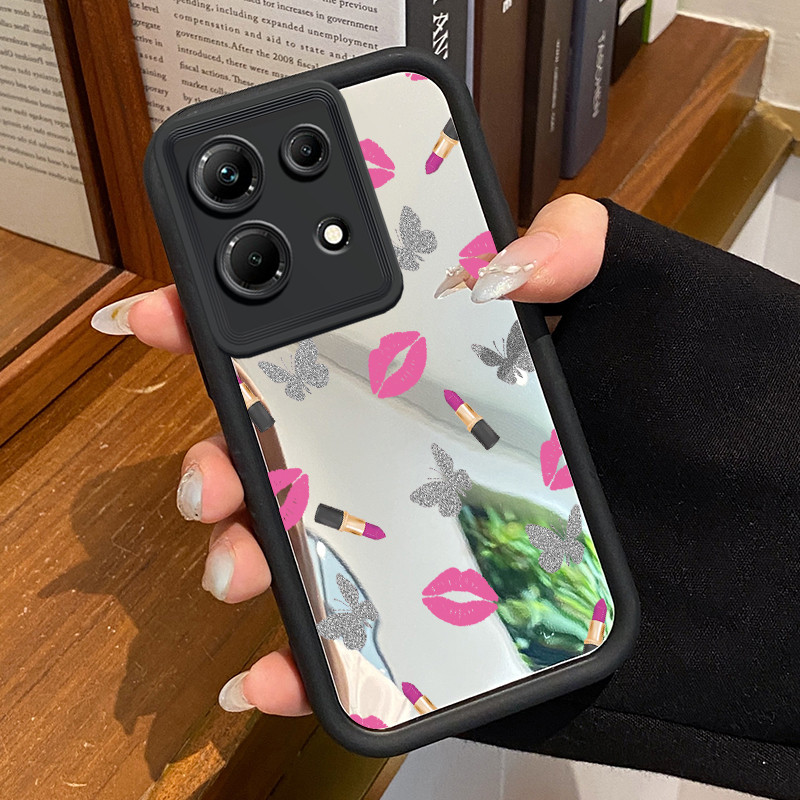 Casing Hp Infinix Note 30 Note 30 Pro Case Casing HP bibir lipstik pola Kesing Cesing cermin Kasing 