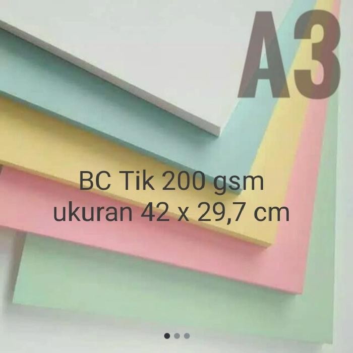 

Kertas BC Kartu Tik 200 gr Pindodeli ukuran A3 29,7x42 cm