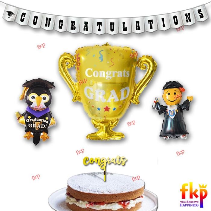 

Terlaris FUN KIDS PARTY Paket Balon Wisuda Lucu Simpel / Dekorasi Congrats SALE