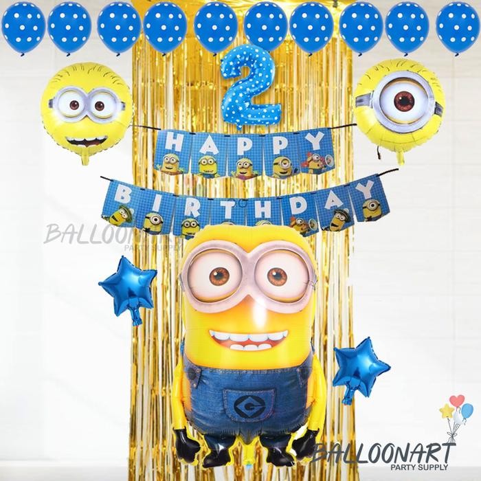 

Terlaris MINION SIMPLE BIRTHDAY DECORATION SET/DEKORASI ULTAH ANAK/BALON ULANG TAHUN/BALLOON FOIL
