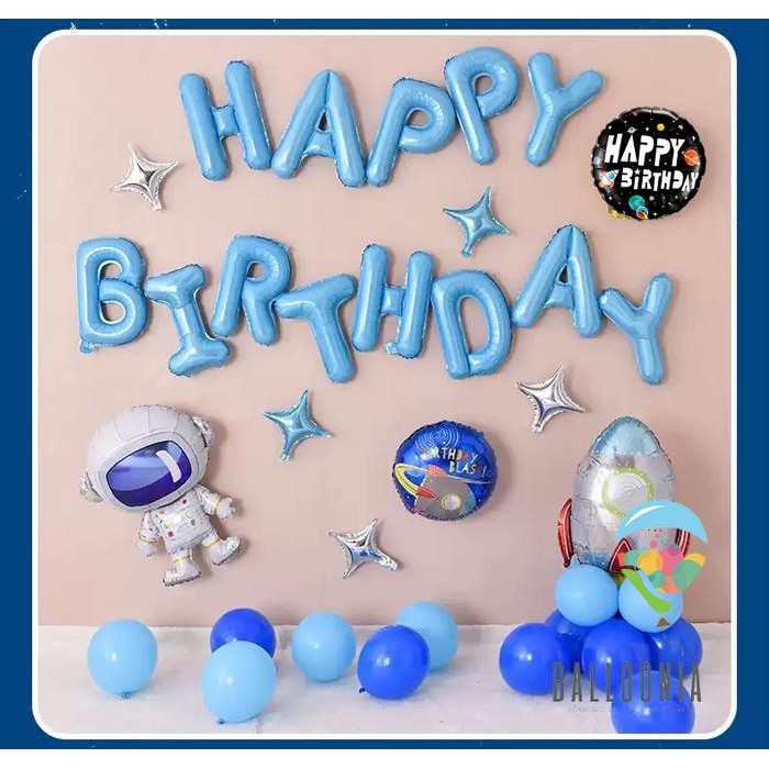 

Terlaris Set Foil Balloon Birthday Astronot Blue Doff Balon Dekorasi Ultah SALE