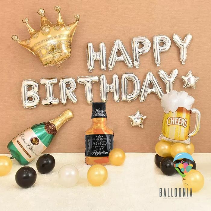 

Terlaris Exclusive Foil Balloon Happy Birthday Cheers Crown / Dekorasi Ultah SALE