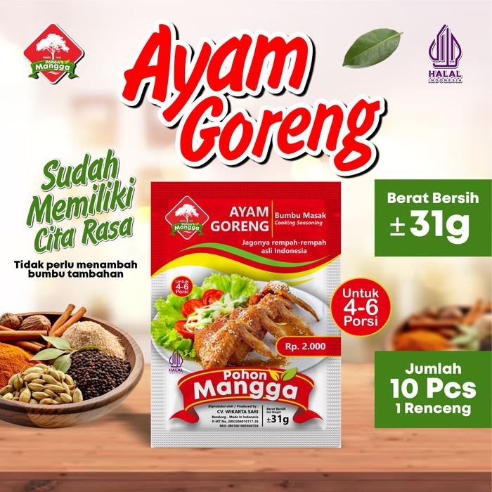 

WR636 (1 Renceng/ 10 Pcs) Bumbu Ayam Goreng Cap Pohon Mangga Spices Garam BIG SALE