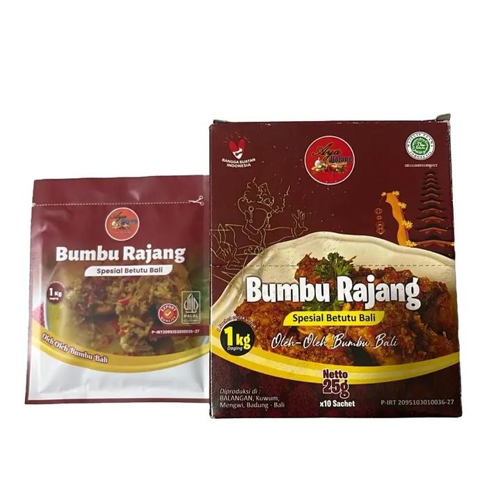 

Bumbu Rajang Aya Bajang 1 Box isi 10 Saceht x 25g Special Betutu Khas Bali