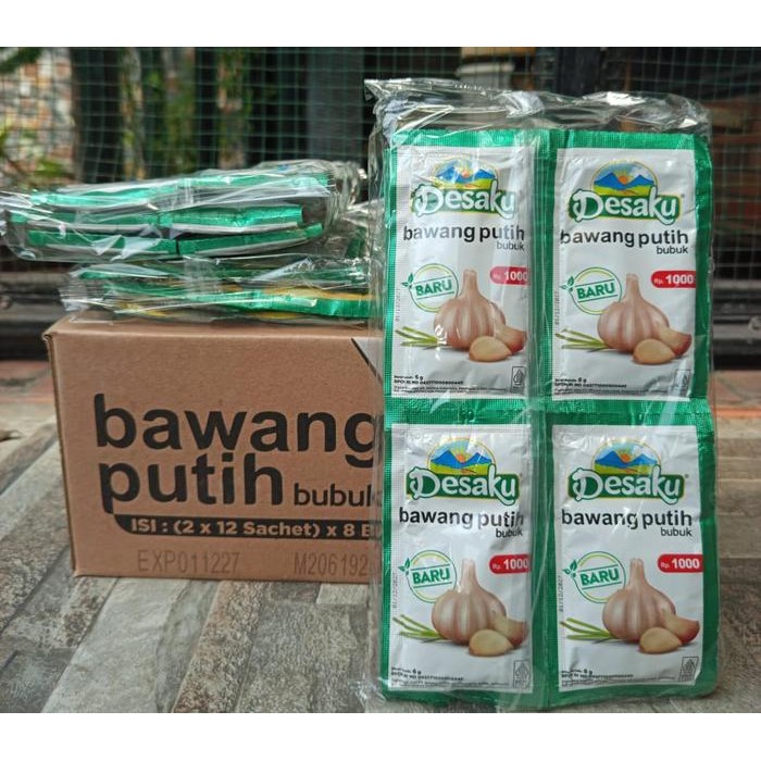 

Desaku Bawang Putih Bubuk Instan Murni 1 Dus isi 192 Saset