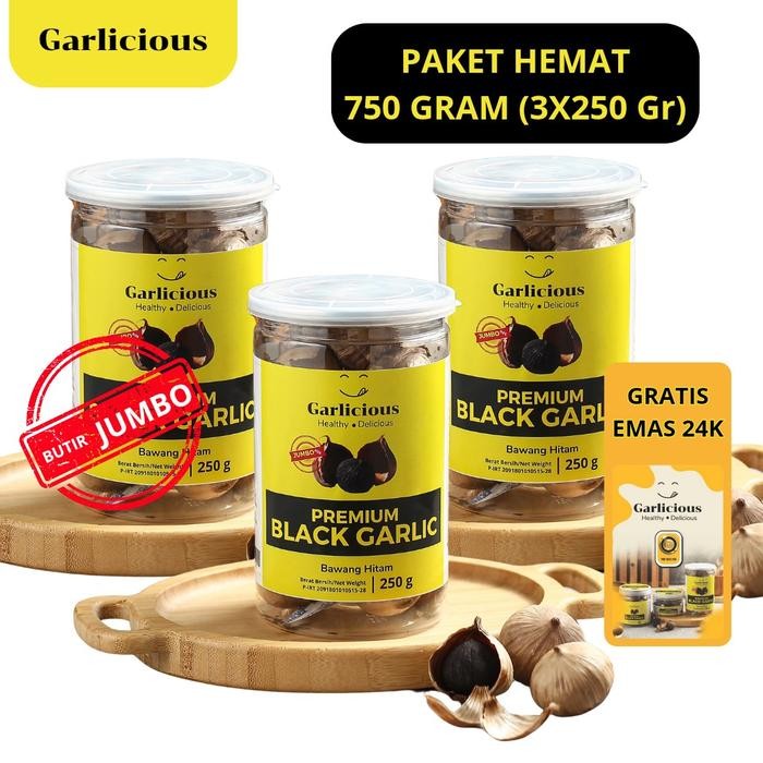 

Paket Black Garlic Jumbo 750 gram (3x250gram)