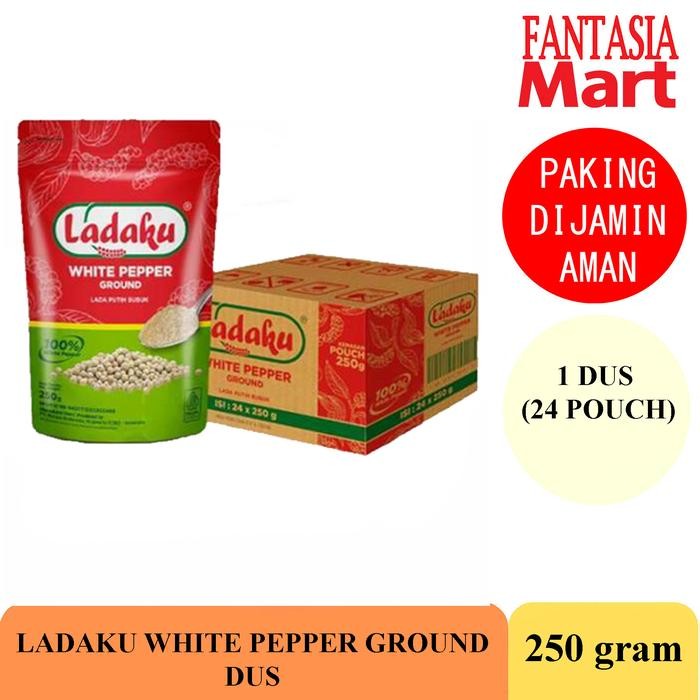 

LADAKU WHITE PEPPER BUBUK MERICA PUTIH 250 GRAM DUS 24 POUCH NON COD FUN CORNER DENGAN PAKING AMAN