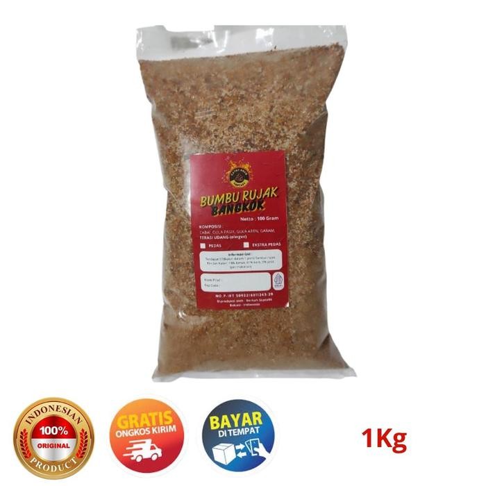 

Bumbu Rujak Bangkok Tabur 1 Kg Pedas, Extra Pedas Sambal Terasi Tabur untuk Buah Jambu Kristal