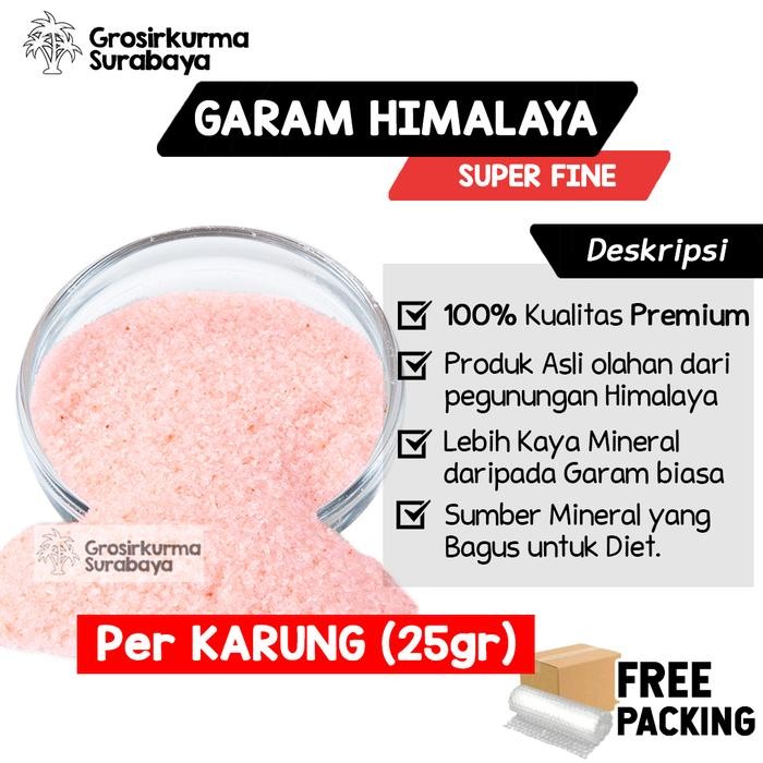 

GARAM HIMALAYA 25KG Kemasan Sak Karung Premium Pink Istimewa Organik Natural Halus Untuk Garam Dapur