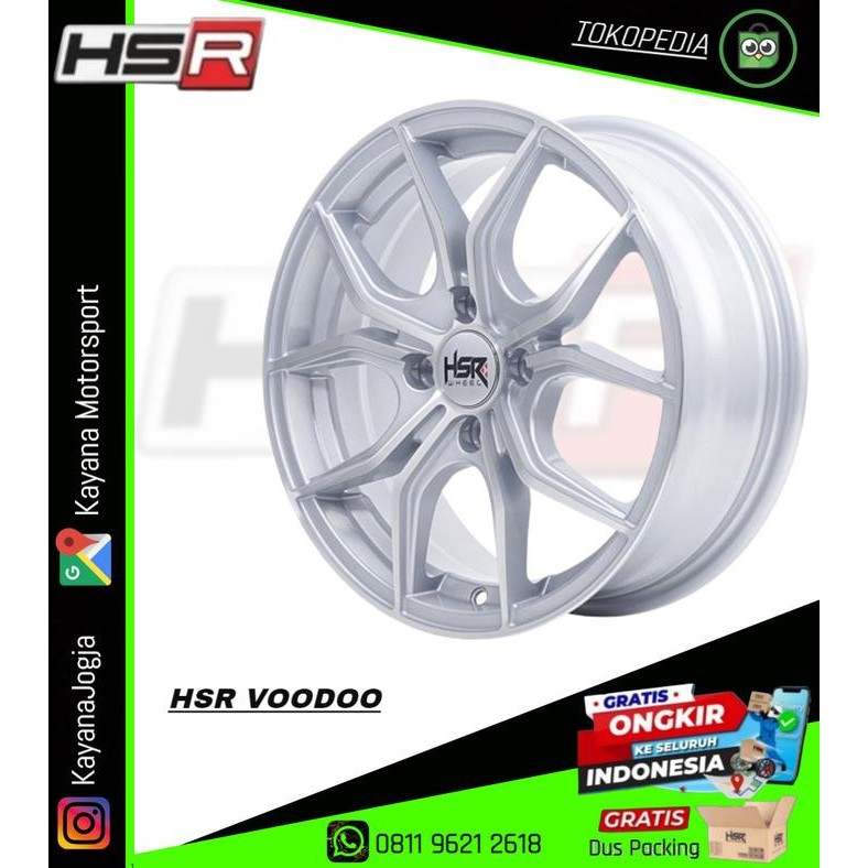 Ready Velg Mobil Racing VOODOO 59783 HSR Ring 15 Black Machine Face