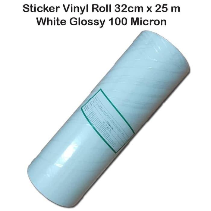 

Sticker Vinyl inkjetwhite glossy, putih kilap, ukuran 32cmx25m roll