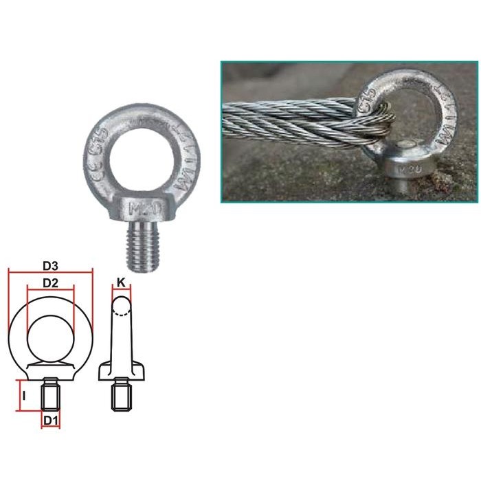 eye bolt hook gantung baut mata baut gantungan male eye bolt baja