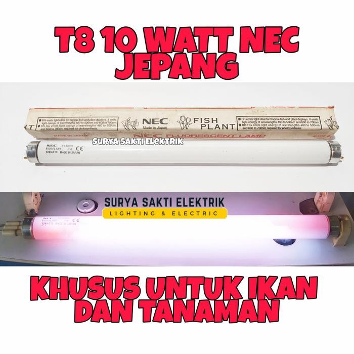 LAMPU IKAN DAN TANAMAN TL T8 10 WATT NEC JEPANG LAMPU AKUARIUM