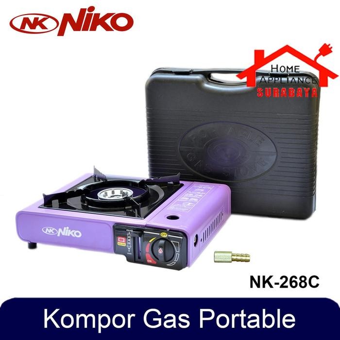 KOMPOR CAMPING PORTABLE NIKO + KOPER 2 IN 1 NK 268 / NK268 / NK 268 C KODE 788