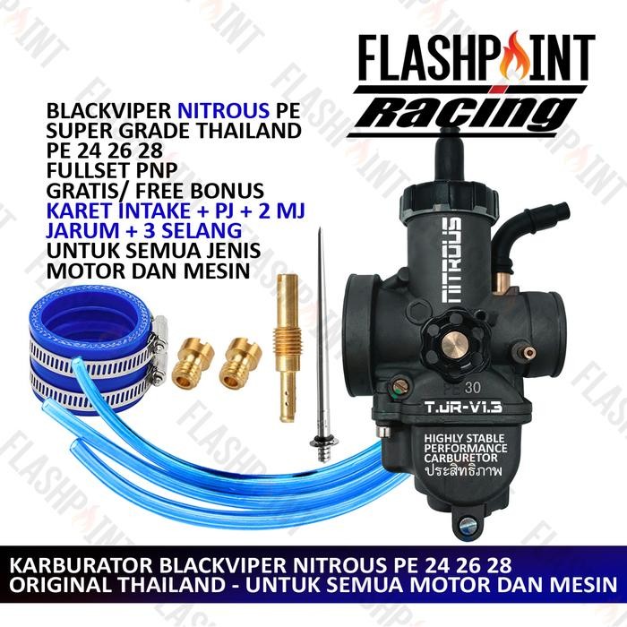 (BISA ) PAKET KARBURATOR BLACKVIPER NITROUS 24 26 28 30 MJ PJ JARUM KARBU CPO PE KEIHIN KALBURATOR
