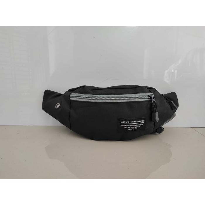 Tas Selempang Pria Distro Kecil Hitam Simpel Murah Waistbag Cowok Abu