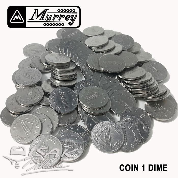TERLARIS Coin 1-Dime Murrey - 17.9 mm - (1 Pak = 50 buah) - Billiard Biliar