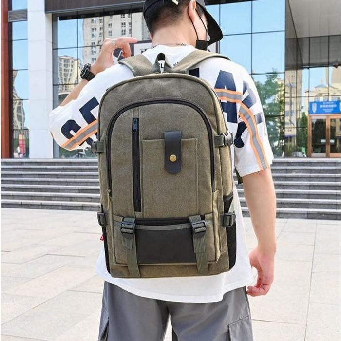 Elizabeth'S Bags - Bp71 Tas Ransel Kanvas Sekolah Kerja Kuliah Canvas Backpack