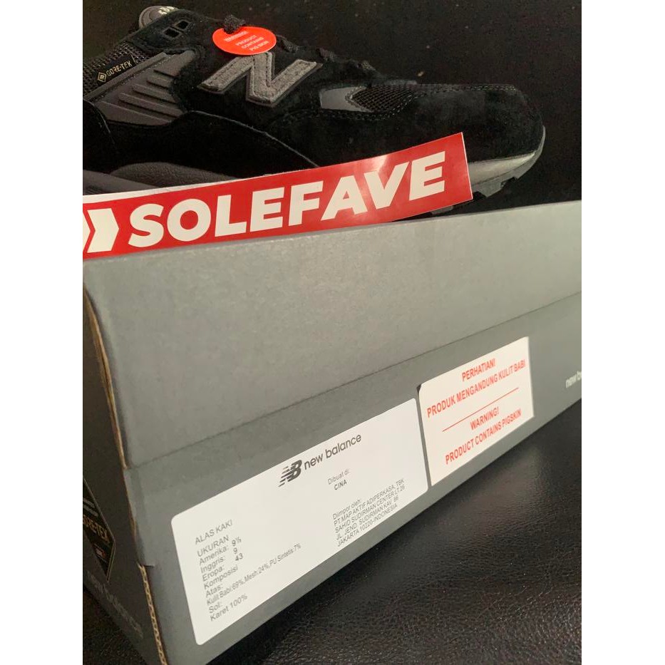 SEPATU TRAIL HIKING Pria NB 580 GORE-TEX VIBRAM Black Magnet Original BNIB Resmi