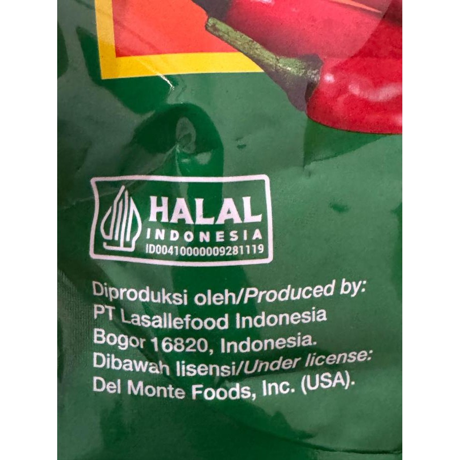 

Delmonte Saus Tomat Ketchup / Sambal Ekstra Hot Refill 500 Gram