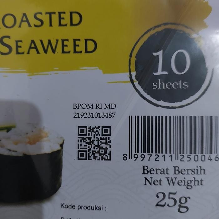 

Tokinori Sushi Nori Seaweed Rumput Laut Isi 10 Lembar 25 Gram