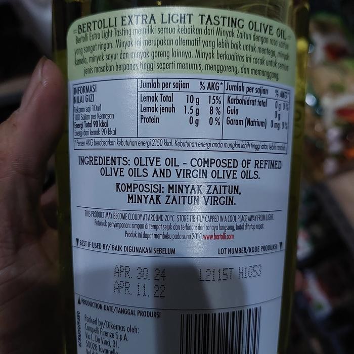 

Bertolli Extra Light / Extra Virgin / Classico Olive Oil / Minyak Zaitun 250 Ml
