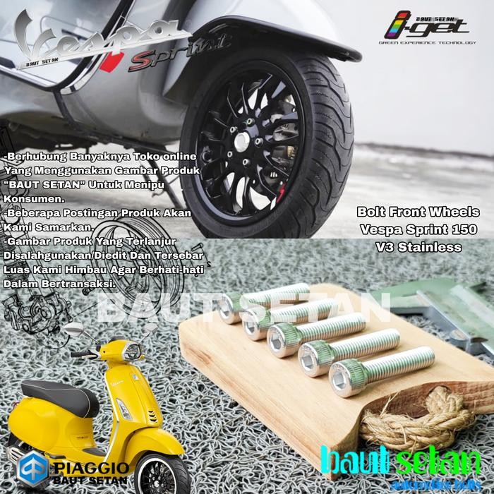 Baut Velg Vespa Baut Roda Depan Vespa Sprint 150 I-Get Stainless