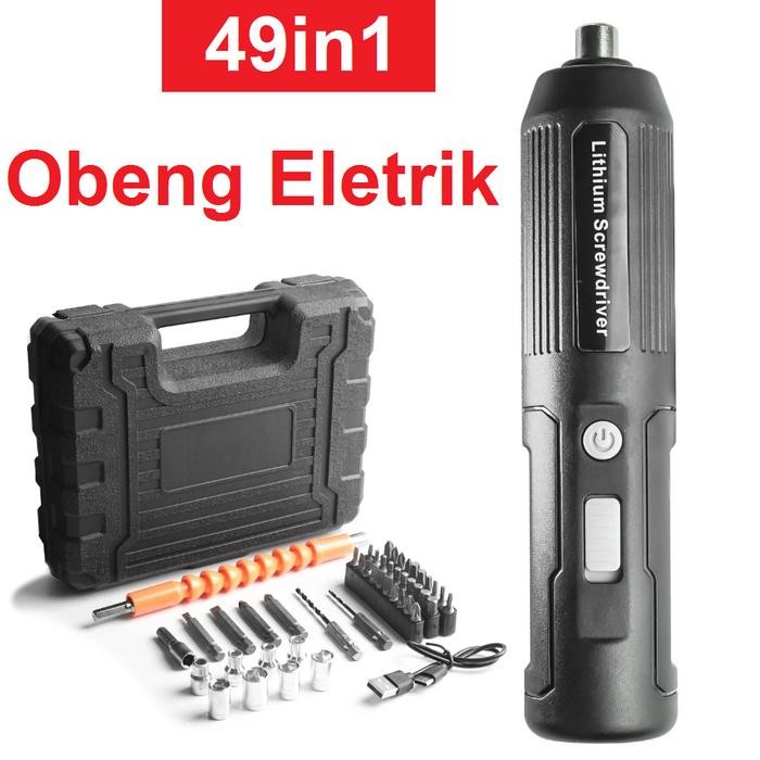 Ingco Power - Bor Obeng Elektrik Screwdriver Set 49 In 1 Koper Lithium-Ion Charging Cordless