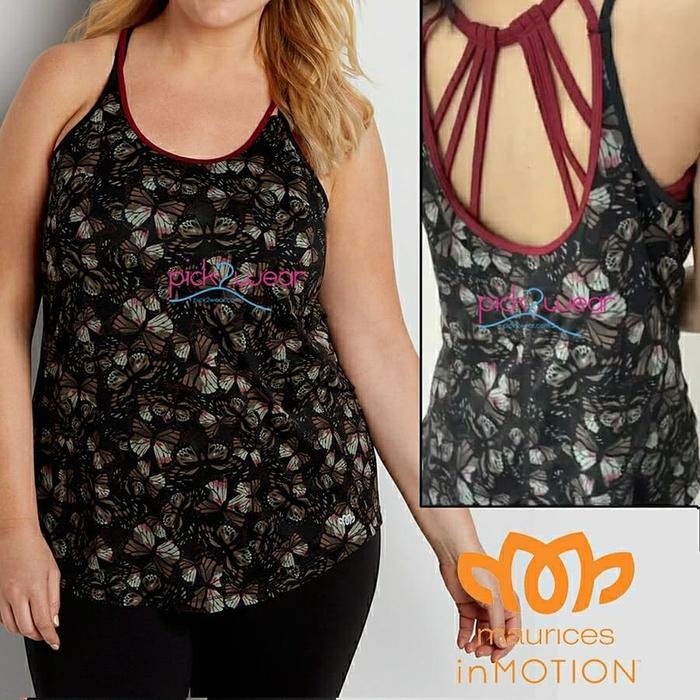 Maurices Bratop Built-In Bra Strappy Tanktop Printed Butterfly