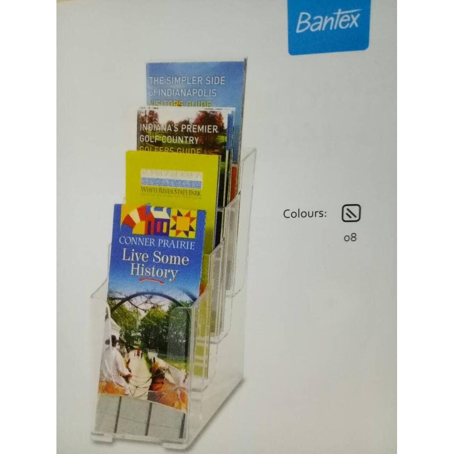 

Tempat Brosur Acrylic Letter Size Deflecto 4 Tier Multi Pocket