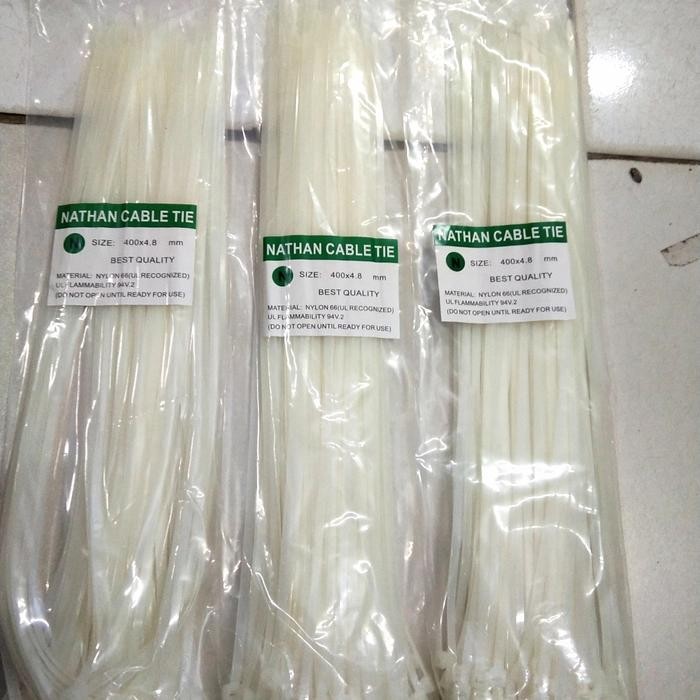 

NATHAN CABLE TIE /KABELTIS /PENGIKAT PUTIH (STRONG TEBAL 4.8 X 400mm)