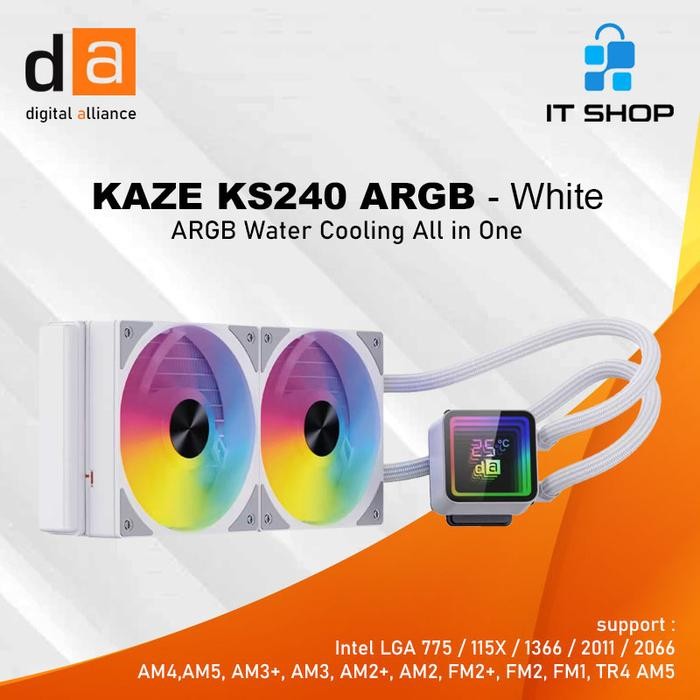 Digital Alliance KAZE KS240 ARGB Liquid CPU Cooler - White Surgabelanja