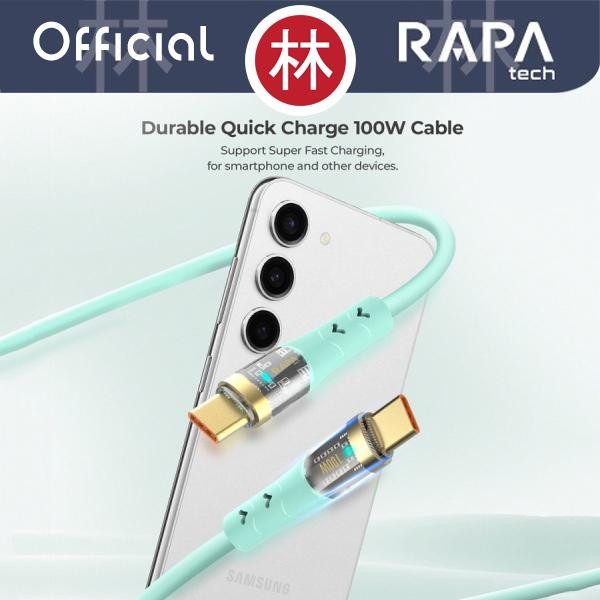 Rapatech Dc7073 - Line Crystal I - Usb-C To Usb-C Cable 100W