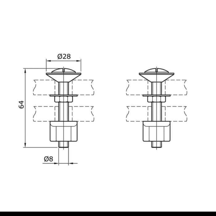 Baut Tangki Closet Toto Ina American Standart /Spare Part Closet