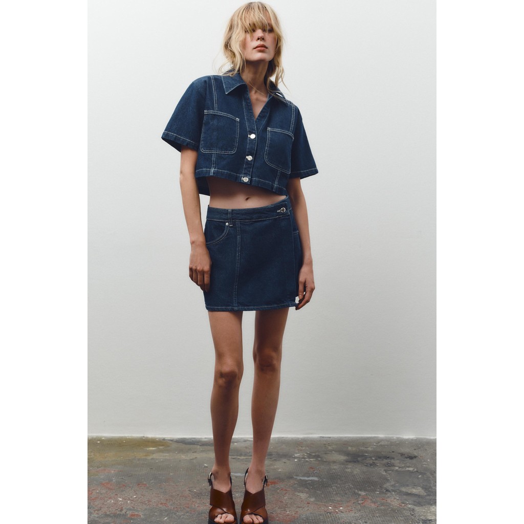 ZARA KEMEJA Z1975 DENIM PENDEK