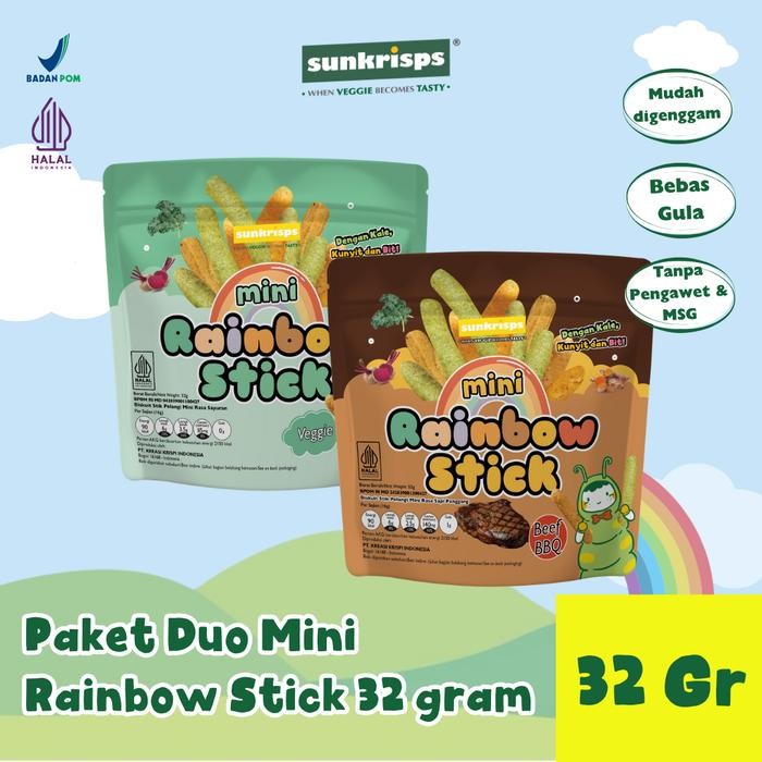 

(PROMO ANNIVERSARY) Sunkrisps Duo Mini Rainbow Stick 32gr Mini Stik Pelangi 32gr Bundle 2 Pcs