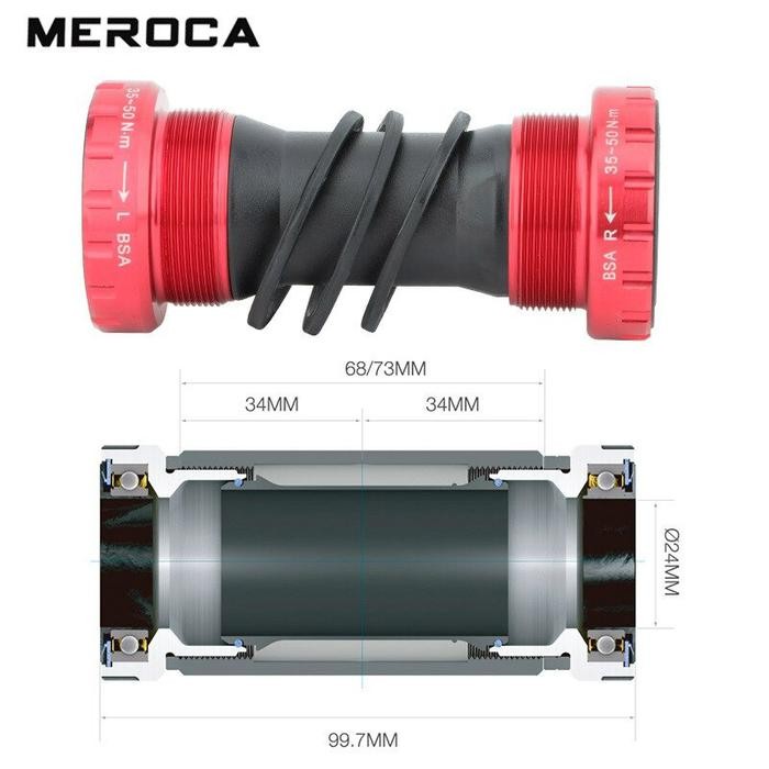 Pacific Wimcycle - Meroca M68 Bb Bsa Bottom Bracket Ht2 Hollowtech 2 Bearing Loncer
