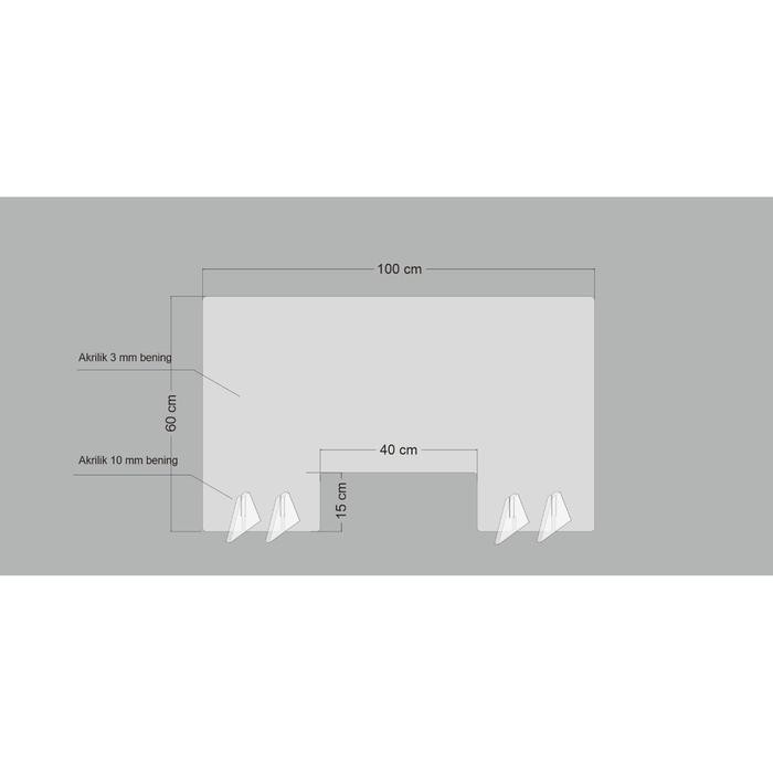 

Sekat/Partisi/Pembatas Akrilik Ukuran 100 X 60 Cm