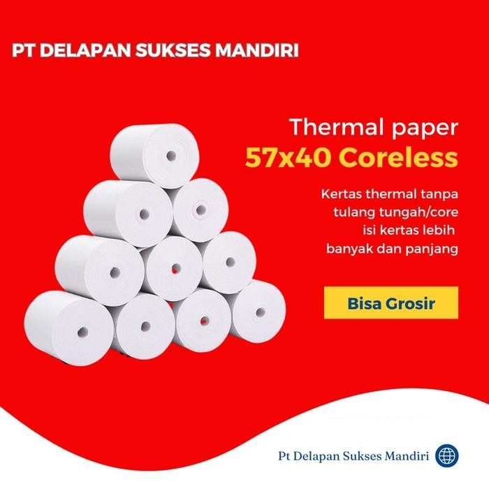 

Kertas Thermal 57 X 40 / 57x40 / 58 x 40 / 58x40 mm per 100 Roll Polos