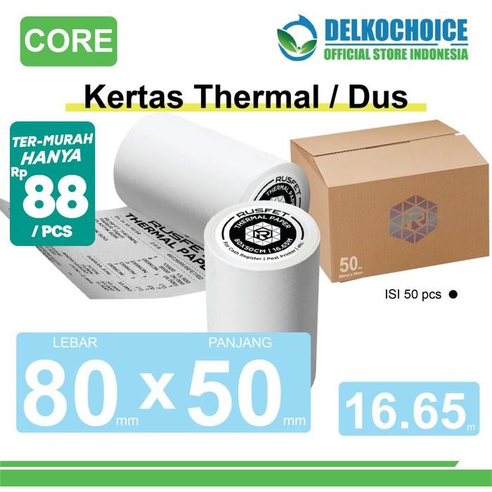 

Kertas Thermal Core Kertas Printer Resi Barcode POS 80x50mm DUS
