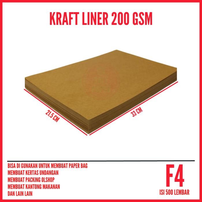 

Kraft Liner 200gsm F4 Isi 500 Lembar / Kraft Liner F4 200gsm