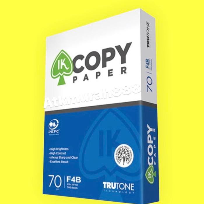 

IK Copy Paper F4 70 gr / 1 Box / 5 rim / Khusus Gojek Grab